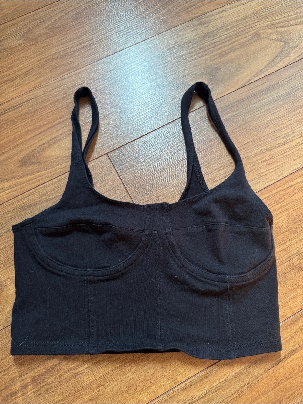Garage Black Longline Bralette Crop Top